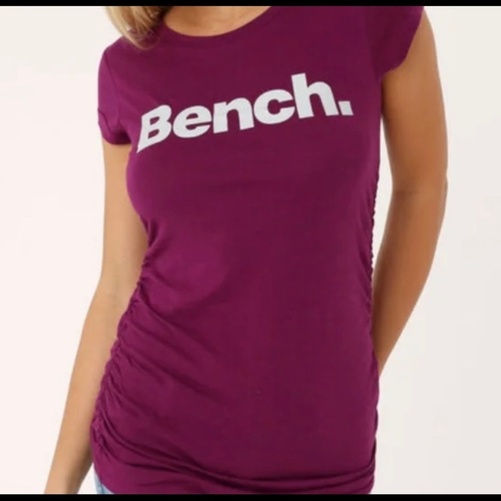💜BENCH 💜T-shirt in purple . Size XL. Fits like a large. Beautiful ruching .